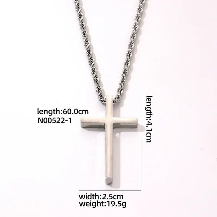 Stainless Steel Cross Necklace Silver