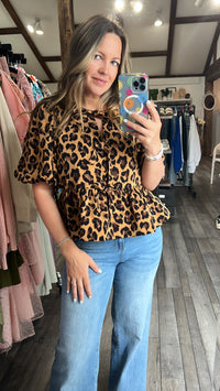 Leopard Bow Top