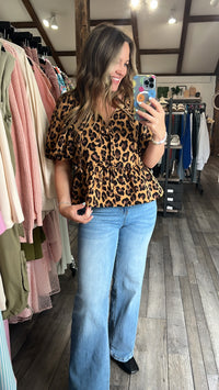 Leopard Bow Top