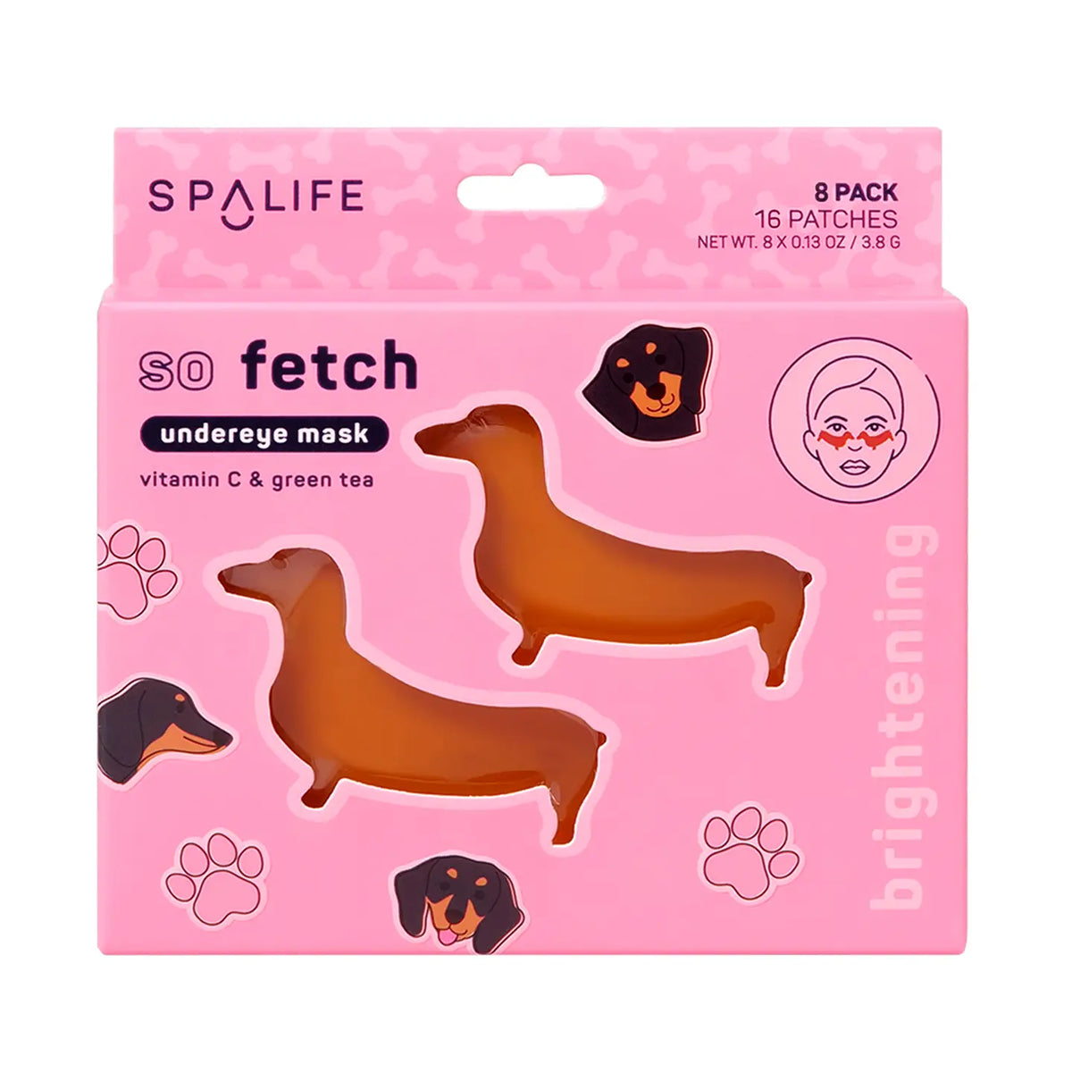 So Fetch Brightening Undereye Masks - 8 Ct (Doggie Shaped) My Spa Life