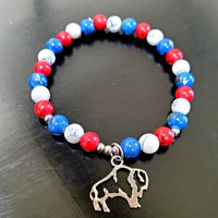 Buffalo Fan Gemstone Stretch Bracelet