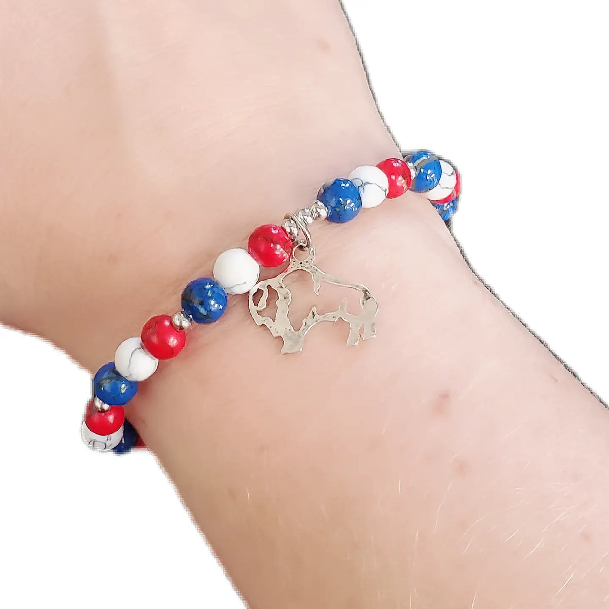 Buffalo Fan Gemstone Stretch Bracelet