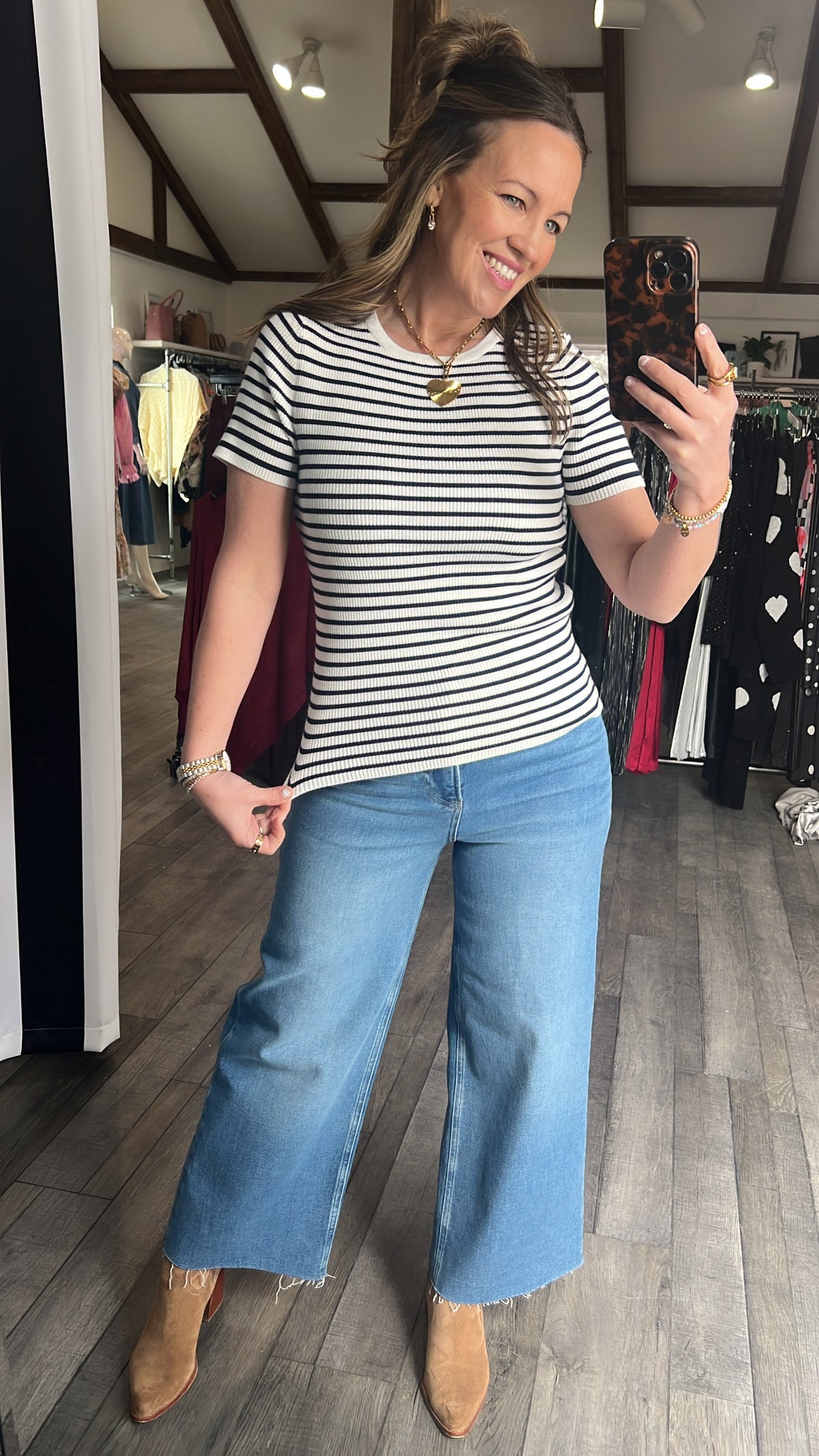 Navy Springs Short Sleeve Top