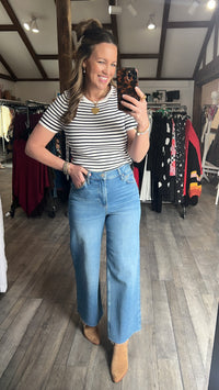 Navy Springs Short Sleeve Top