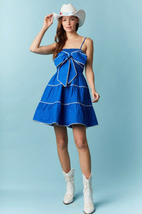 Royal Ric Rac Trim Bow Front Dress