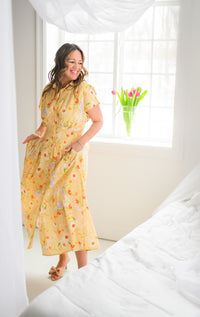 Lemon Blossom Midi Dress