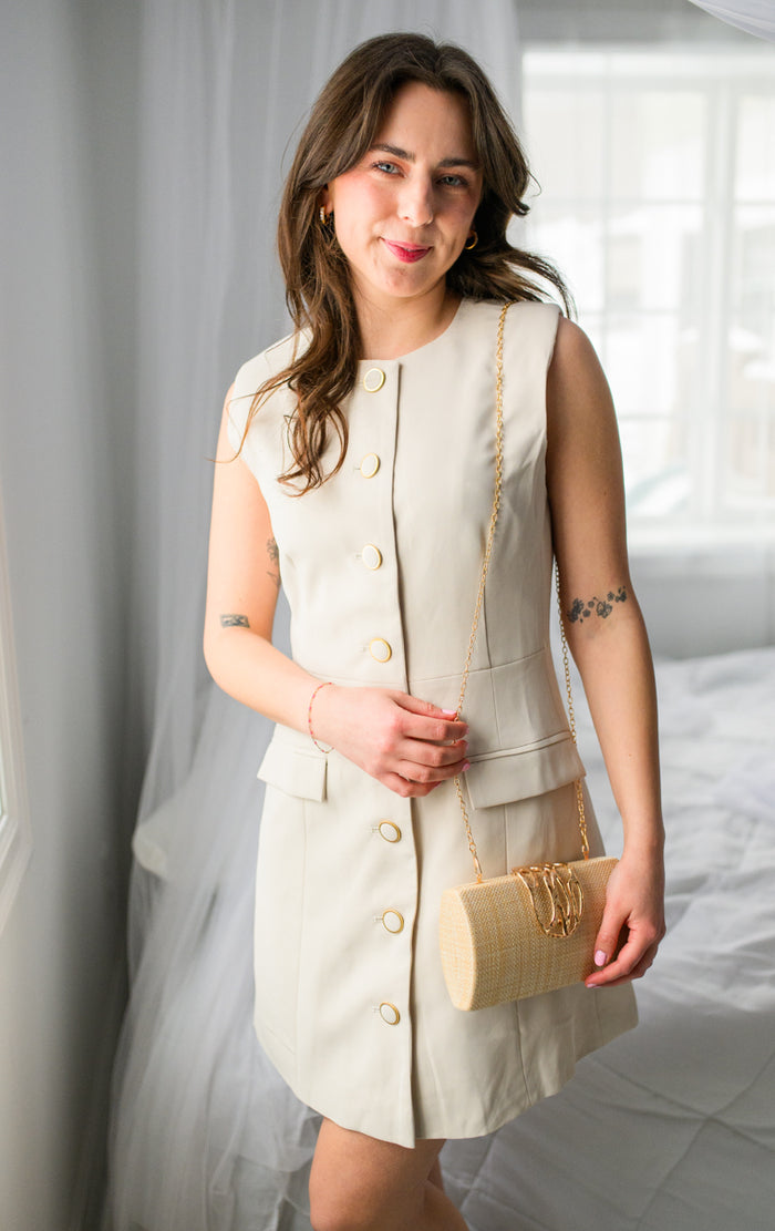 Mini Mod Button Dress