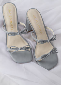 The Wendy | Blue Double Strap Bow Heels Blue