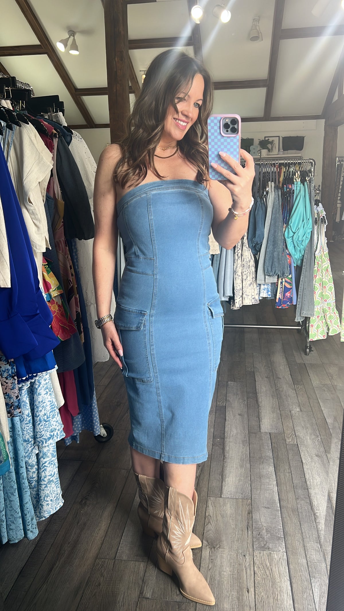 Tube Style Denim Dress
