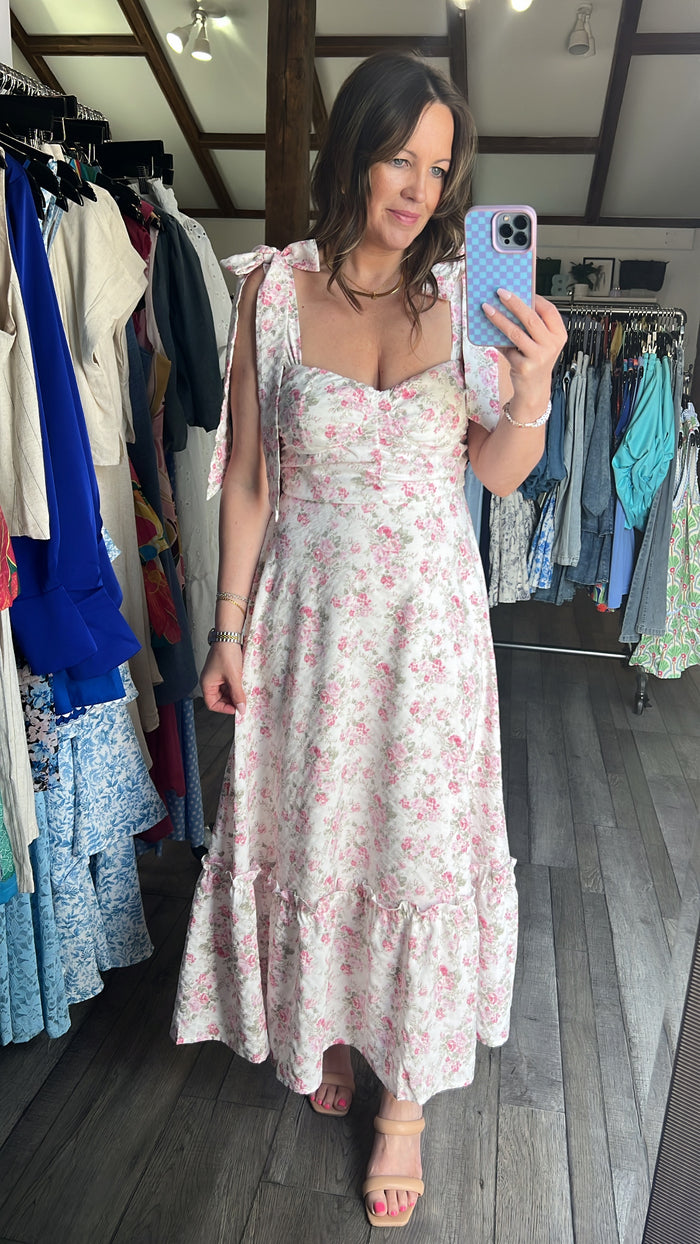 Just A Little Bit Flirty Floral Maxi Dress