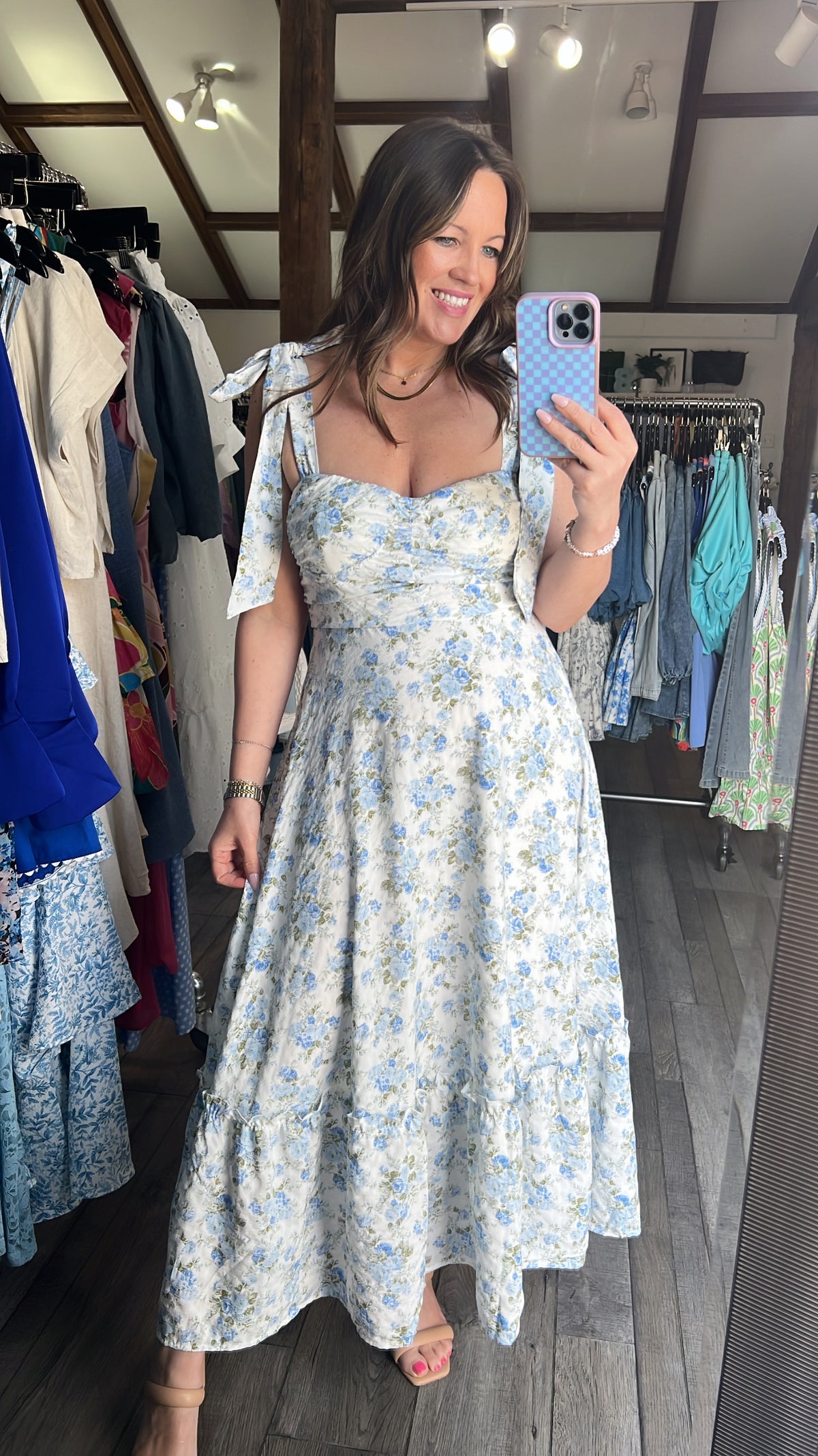 Just A Little Bit Flirty Floral Maxi Dress
