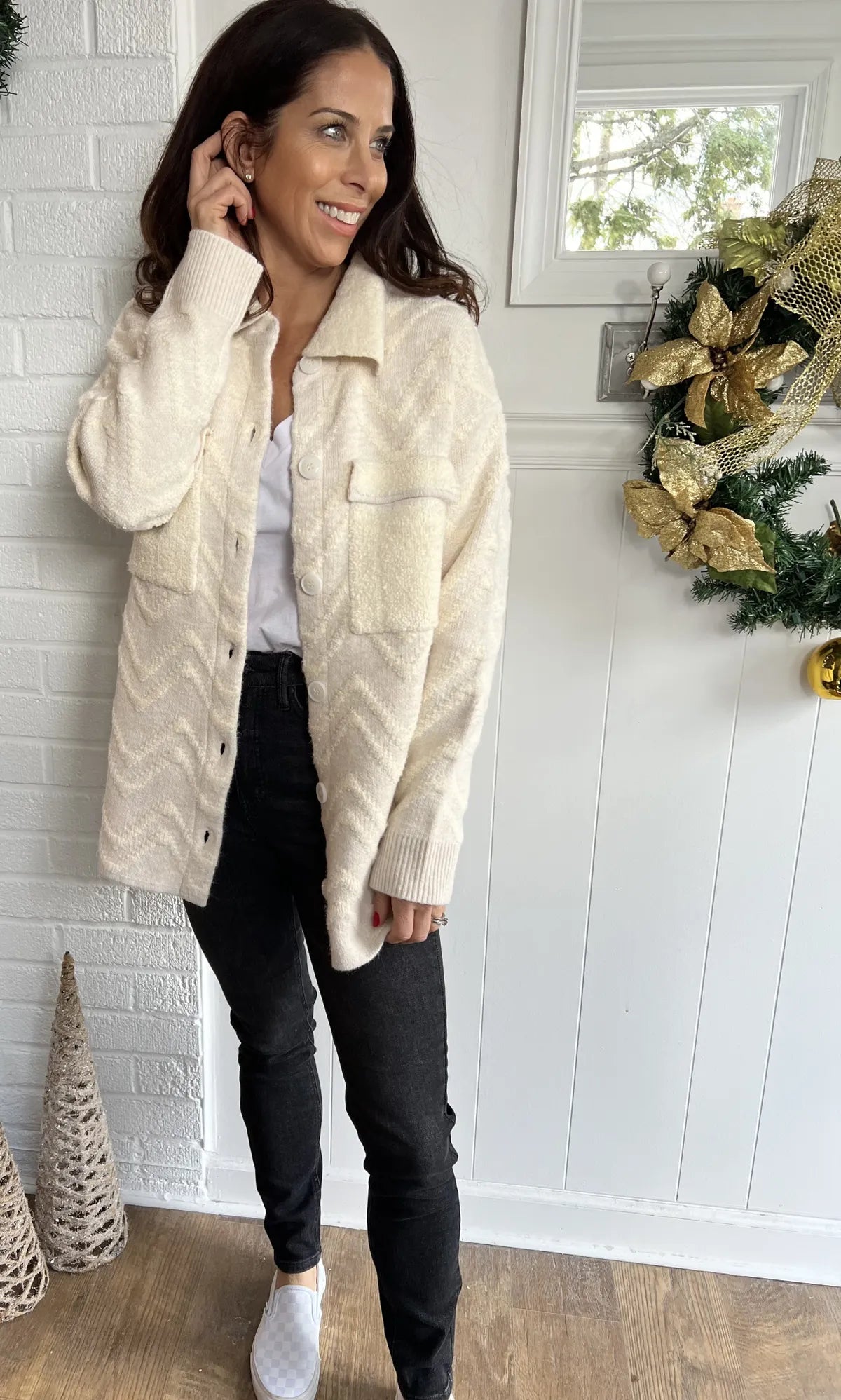 Oatmeal Chevron Jacket