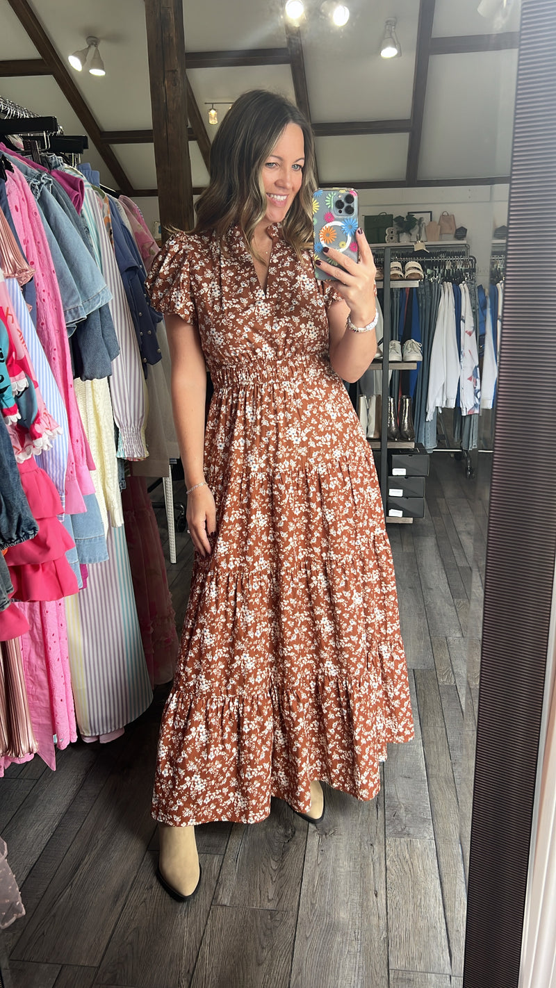 Chana Chestnut Floral Dress