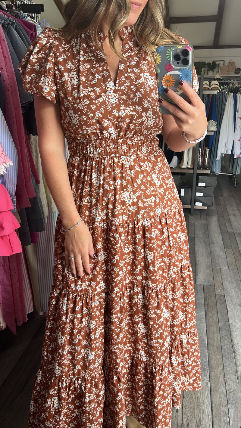 Chana Chestnut Floral Dress