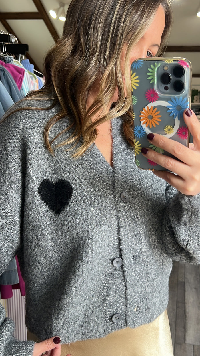 Charcoal Heart Cardi