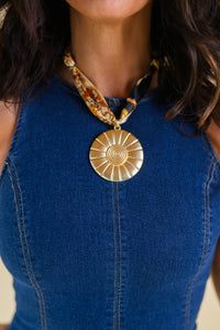Sun Wheel Scarf Necklace