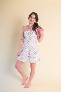 The Dotted Biscotti Linen Mini Dress