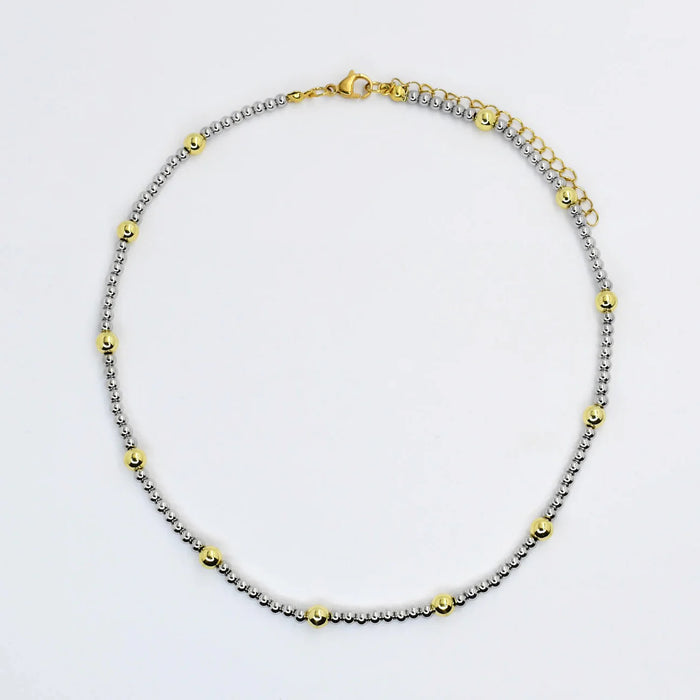 Silver & Gold Beaded Necklace