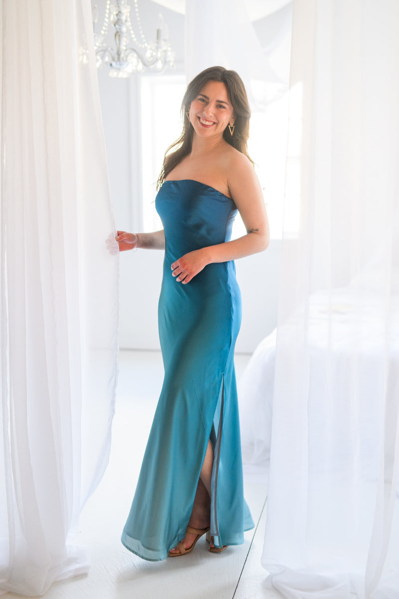 Clear Water Tube Satin Dress