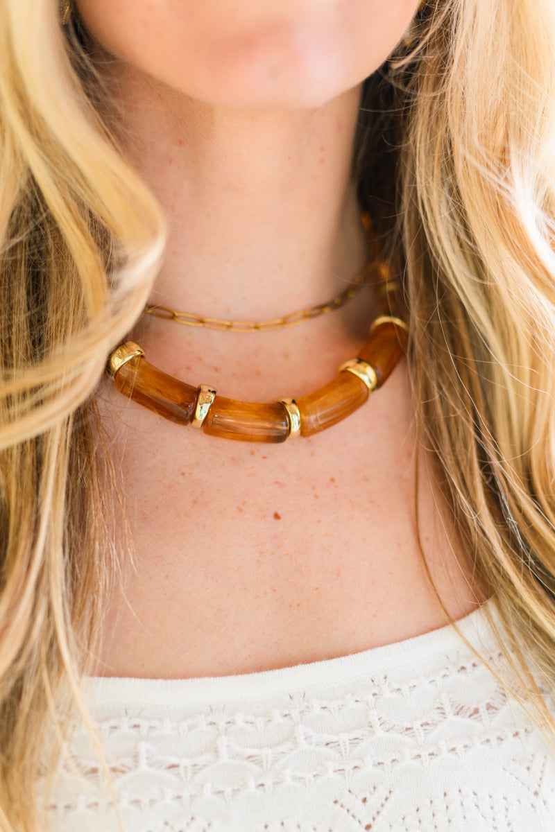 No Doubt About It Chunky Necklace - Brown