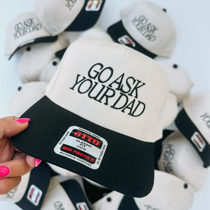 Go Ask Your Dad Trucker Hat - Black/Natural