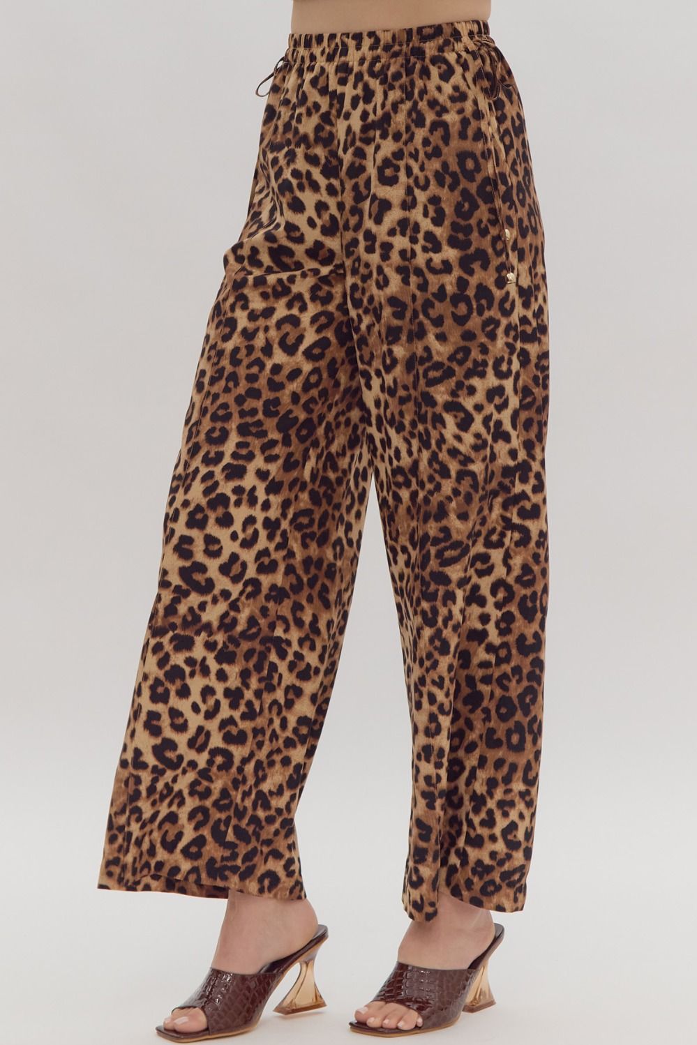 Leopard Print Elastic Waist Pant