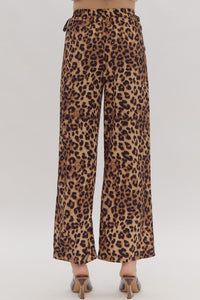 Leopard Print Elastic Waist Pant