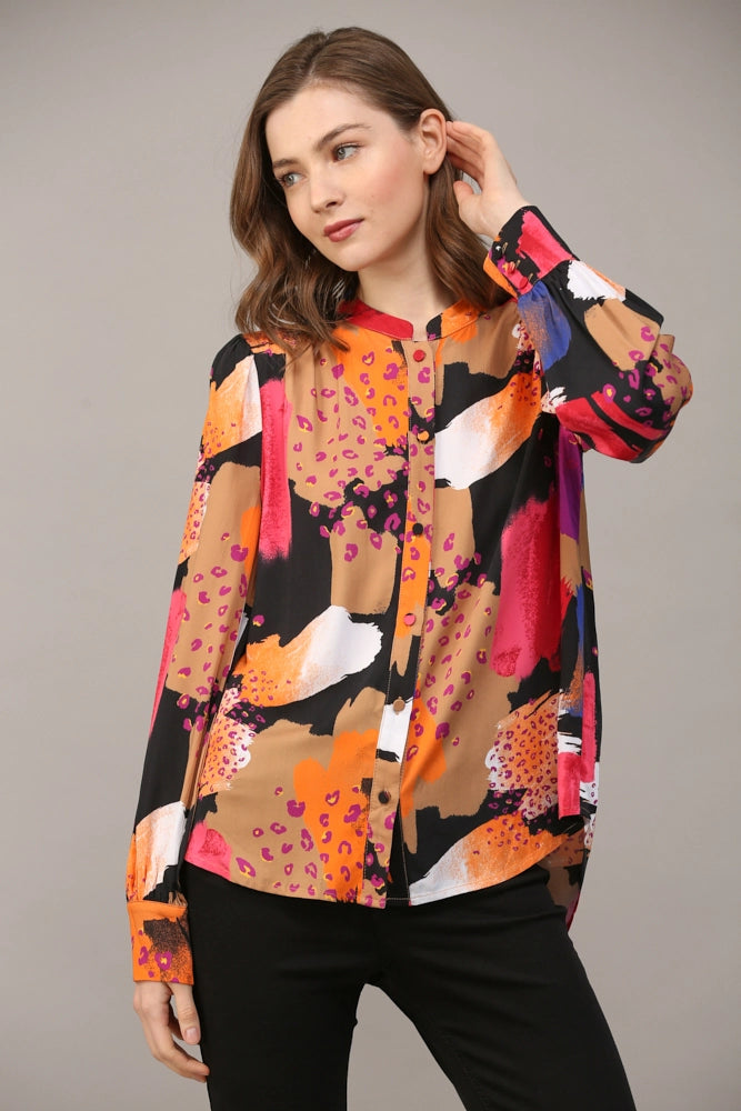 Anderson Abstract Satin Button Down