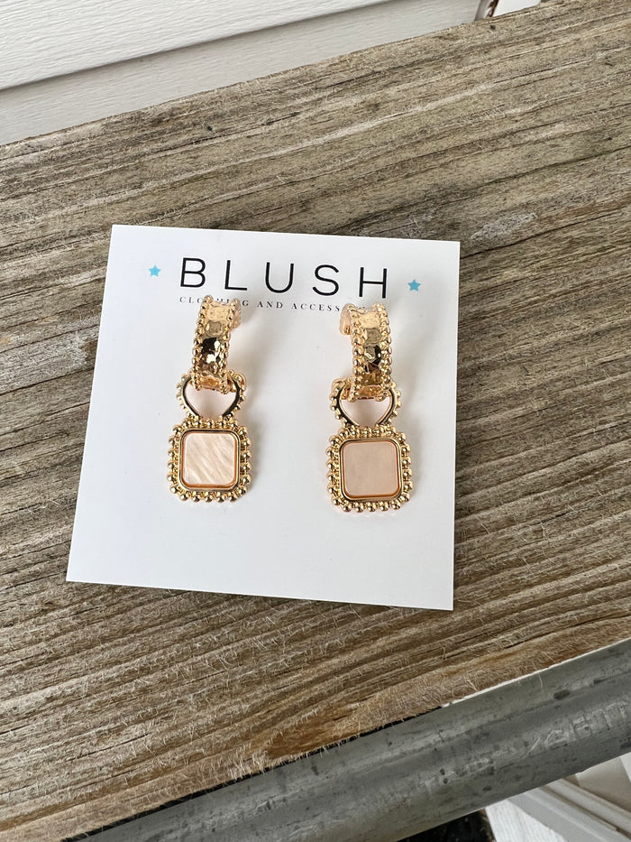 Peachy Dangle Hoop Earring