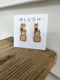 Peachy Dangle Hoop Earring