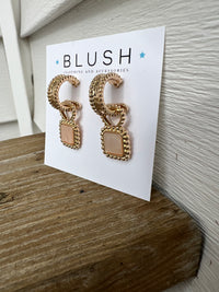 Peachy Dangle Hoop Earring