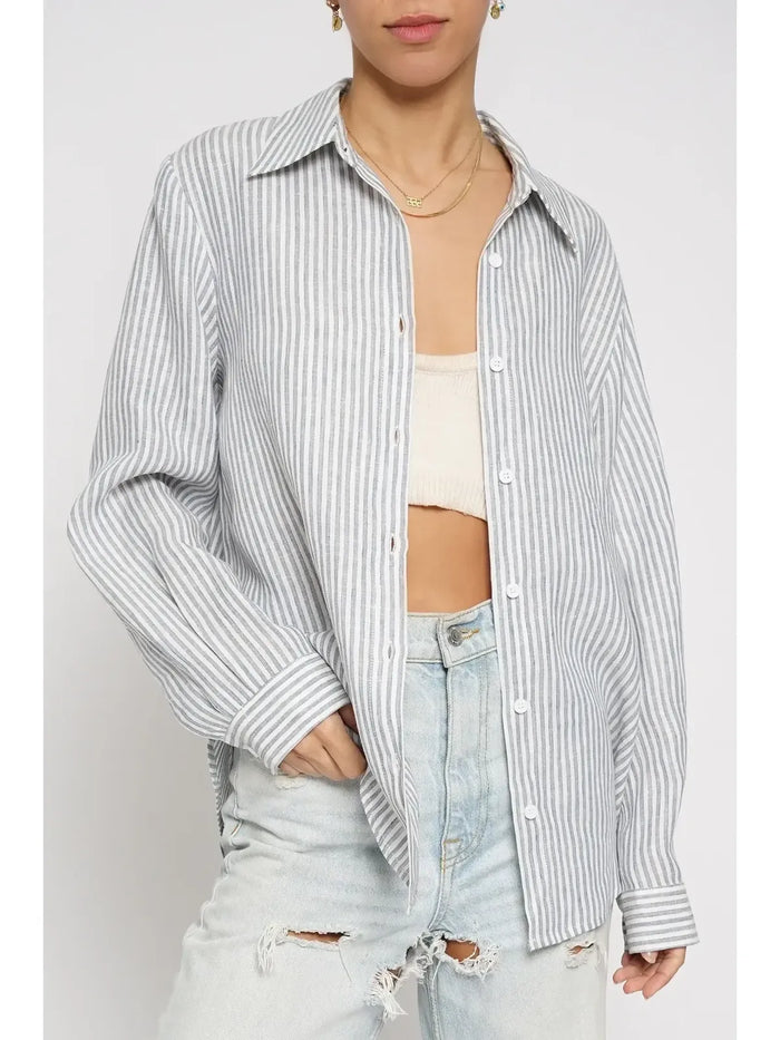 Striped Linen Button Down