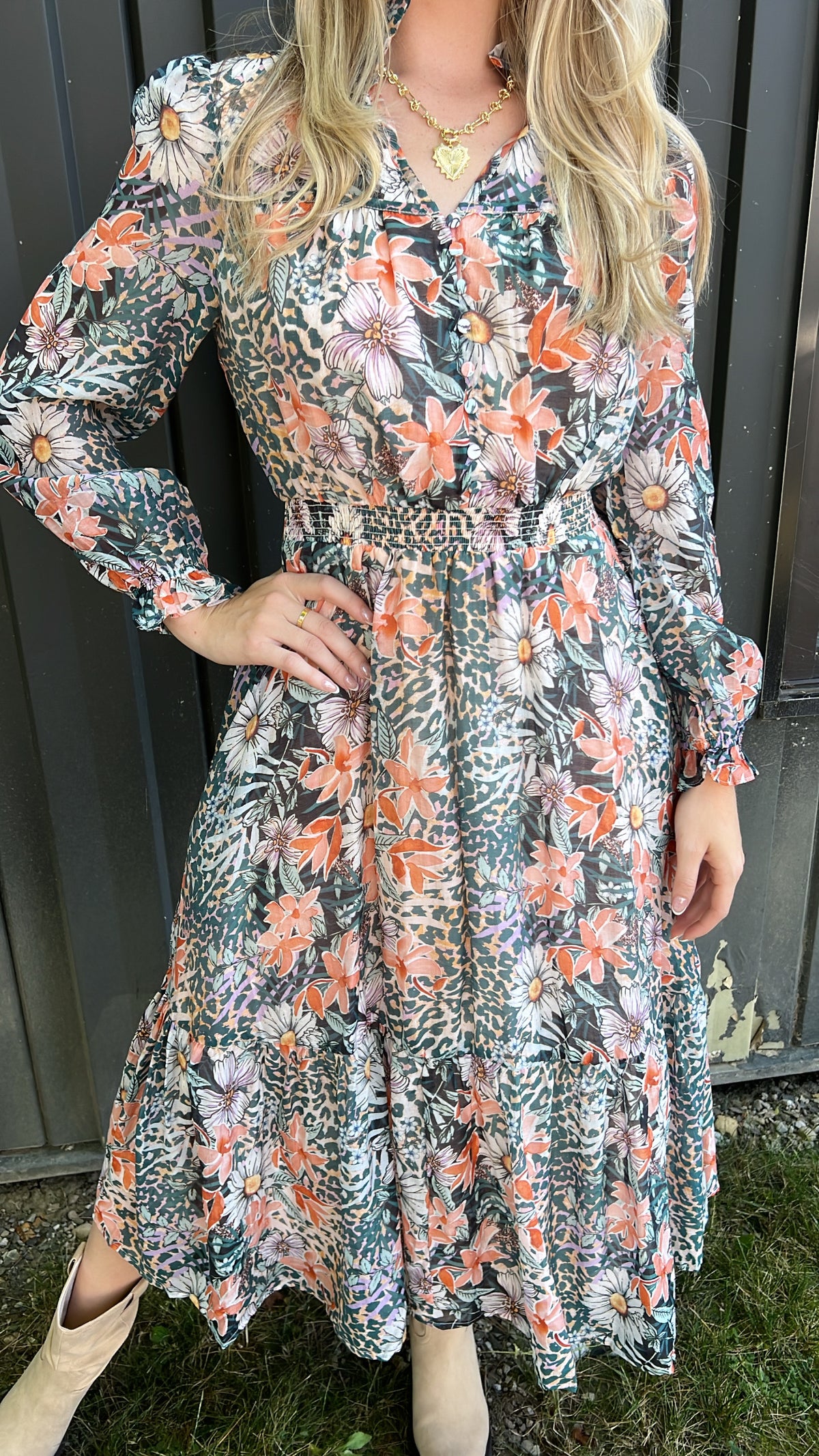 Finding Flowers in the Jungle Midi Dress