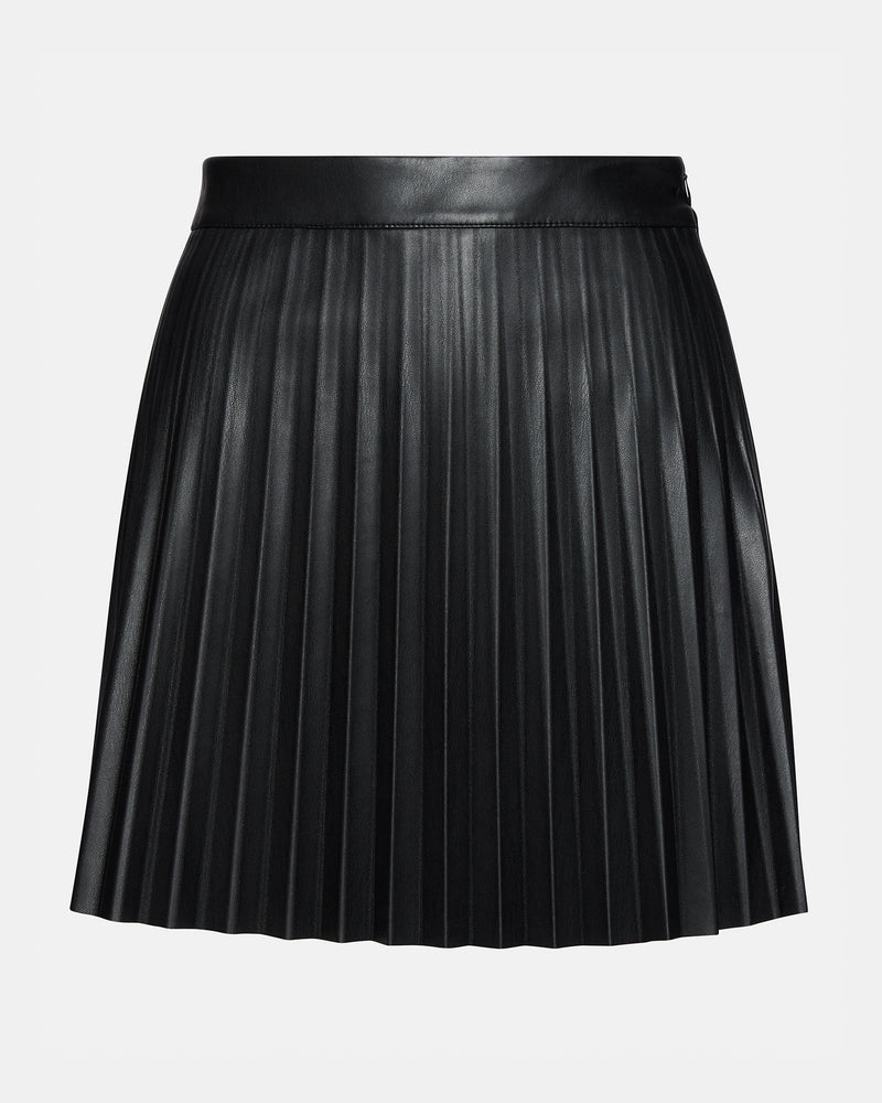 Isha Faux Leather Pleated Skirt