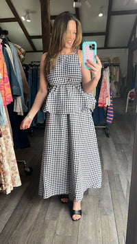 Gingham Check Yes Midi Skirt With Pockets