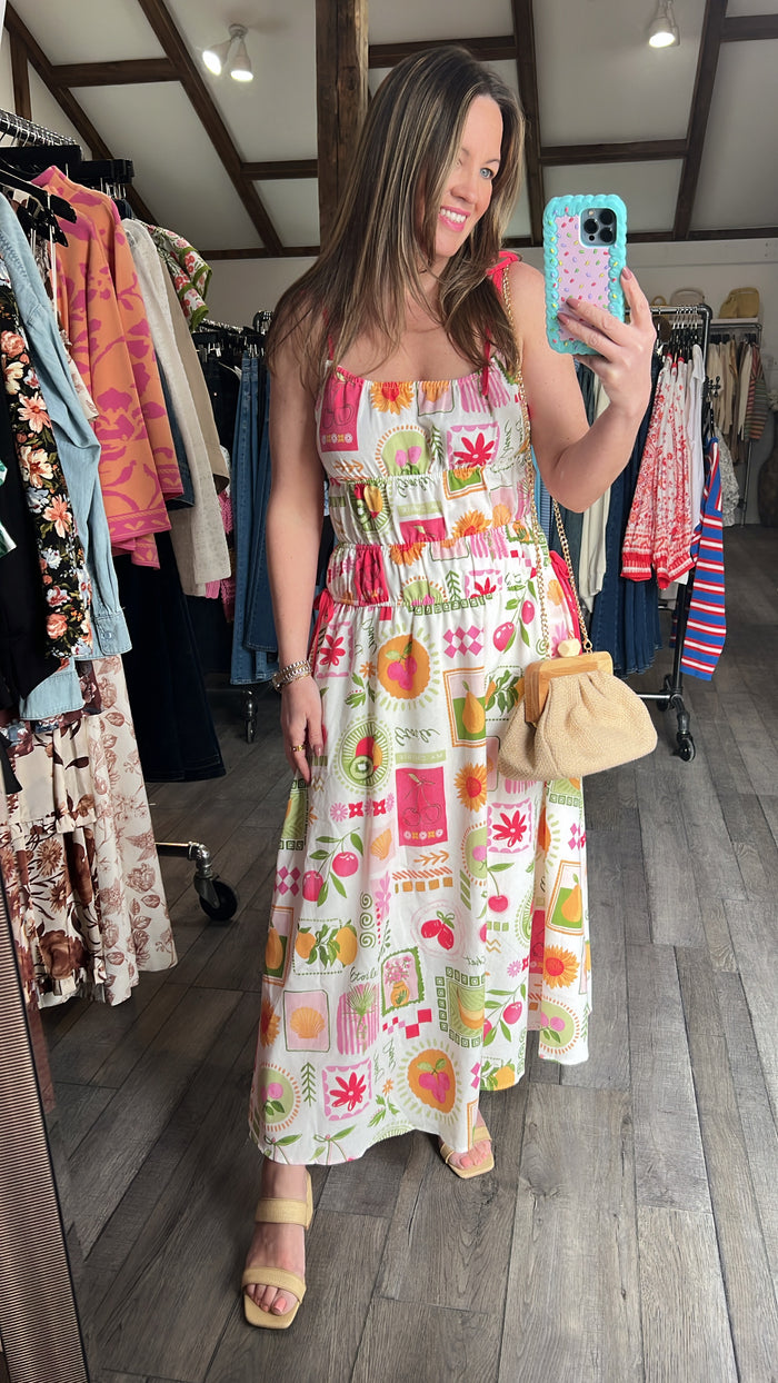 Island Fruit Spritz Maxi Dress