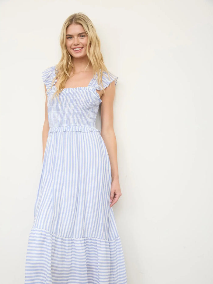 Coastal Cottage Stripe Midi Dress