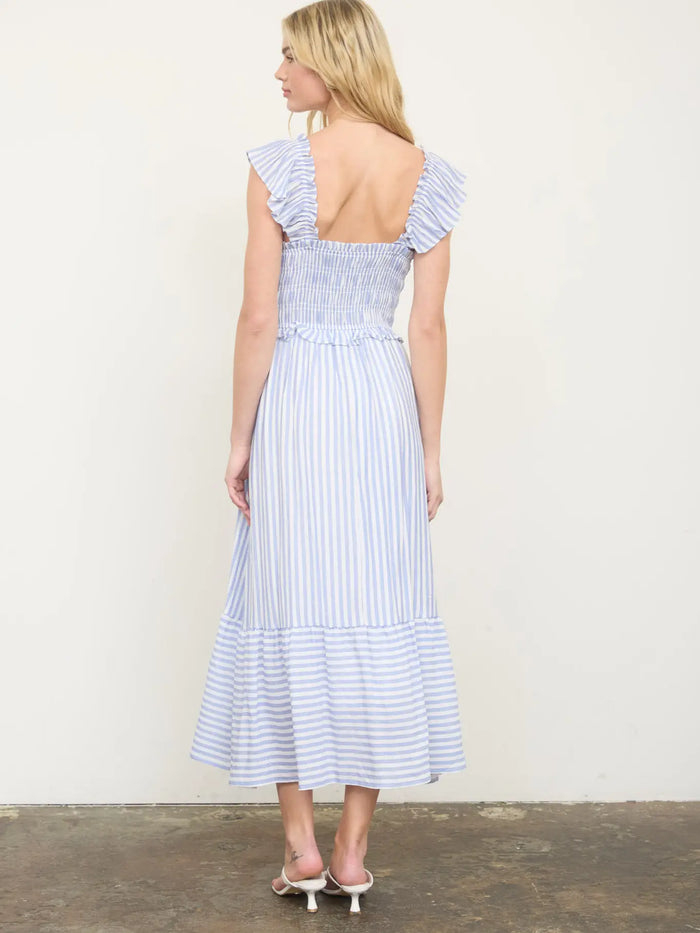 Coastal Cottage Stripe Midi Dress
