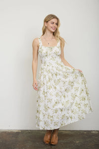 Olive Riviera Corset Midi Dress