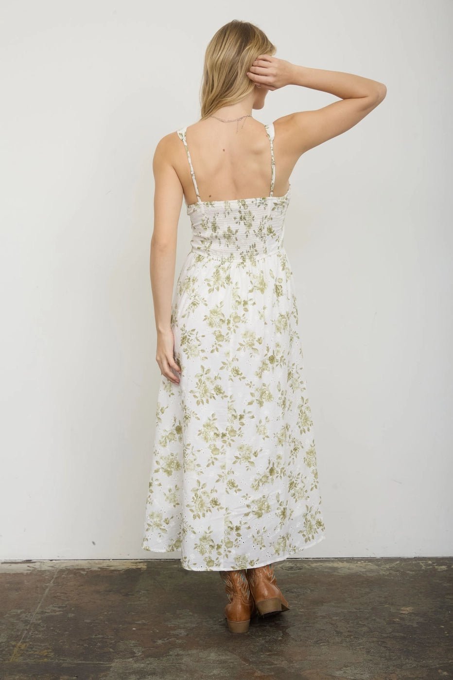 Olive Riviera Corset Midi Dress