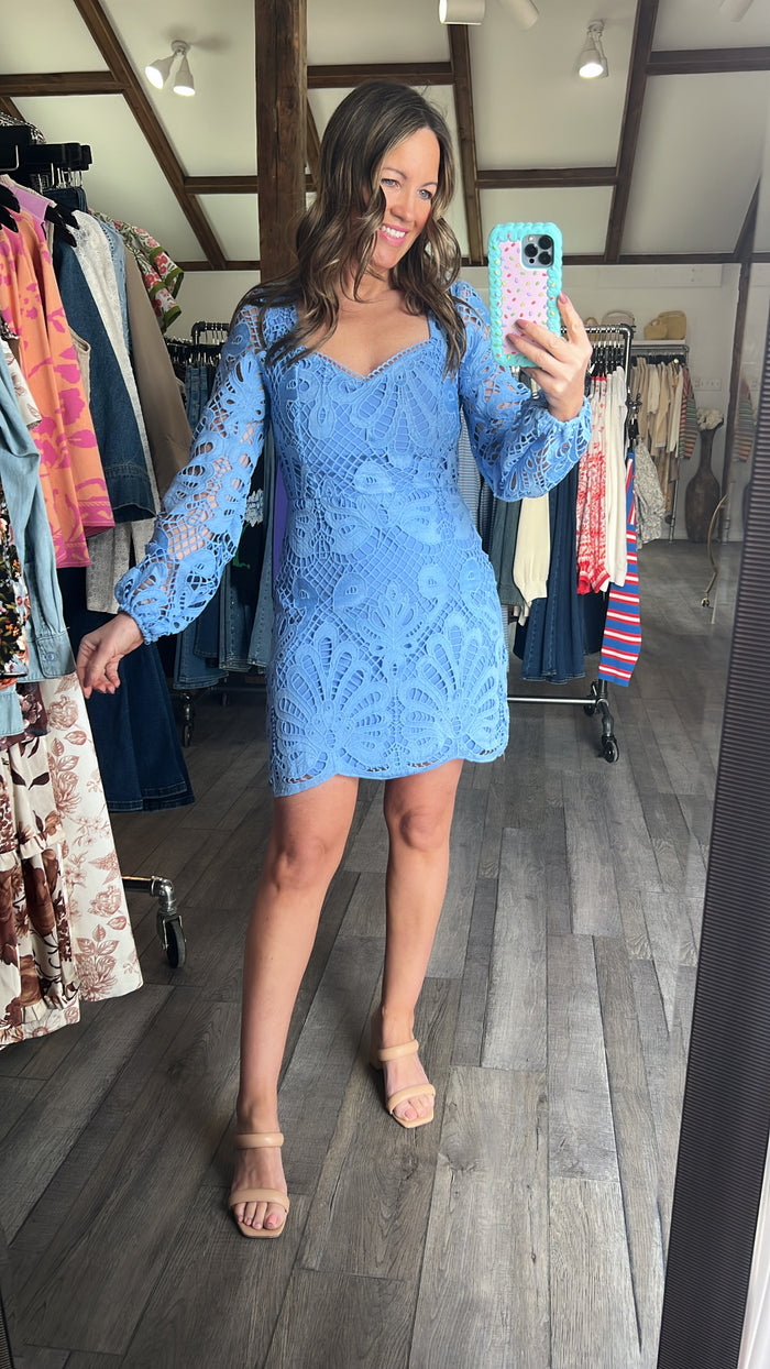 Lace-y Days in Blue Dress