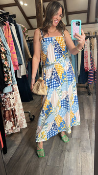 Lemon Sky Patchwork Coastal Skirt Set