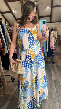 Lemon Sky Patchwork Coastal Skirt Set