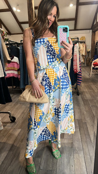 Lemon Sky Patchwork Coastal Skirt Set