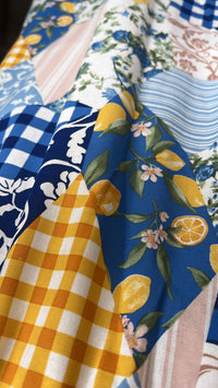 Lemon Sky Patchwork Coastal Skirt Set