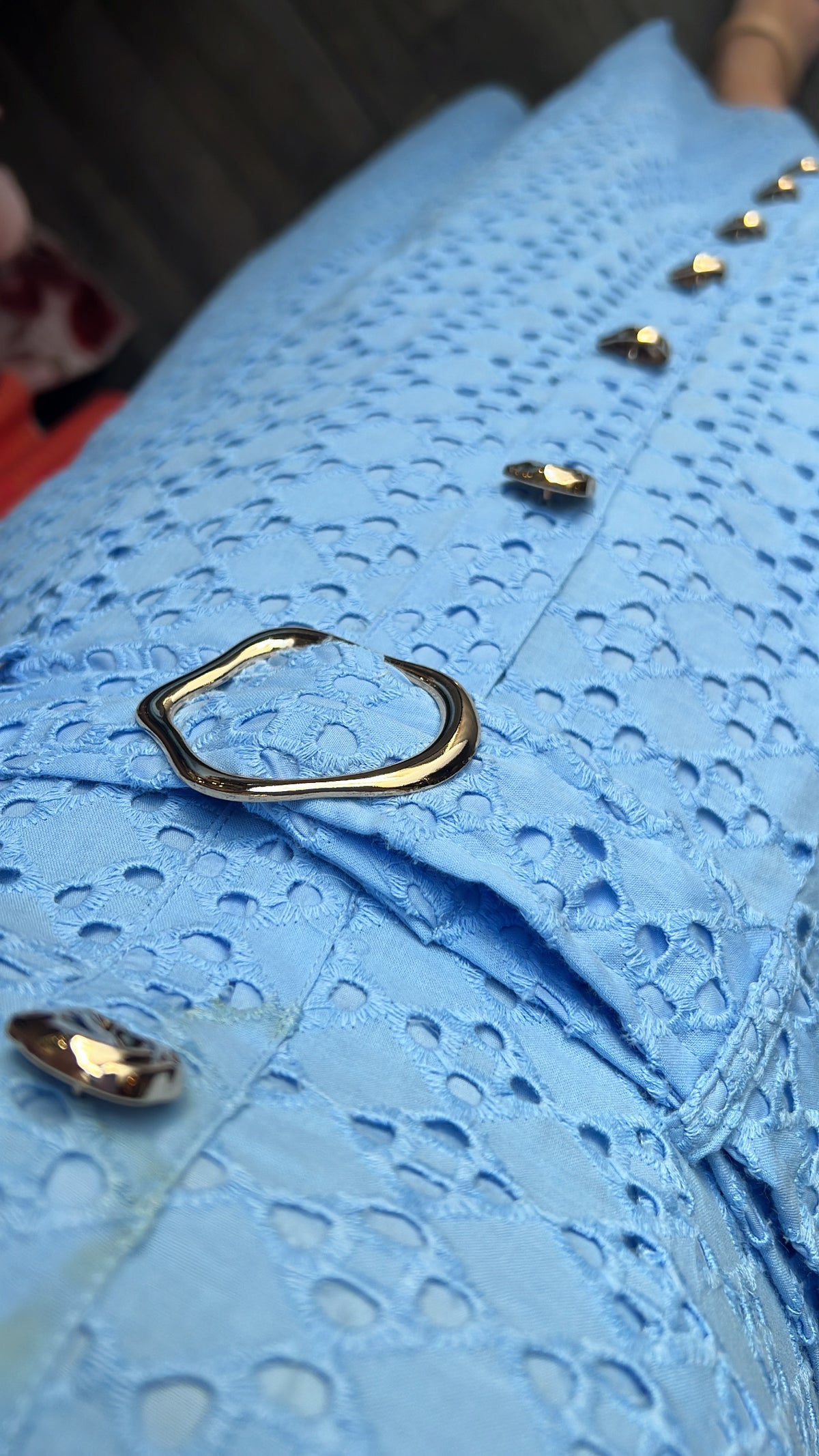 Blue Dream Eyelet Dress with Belt