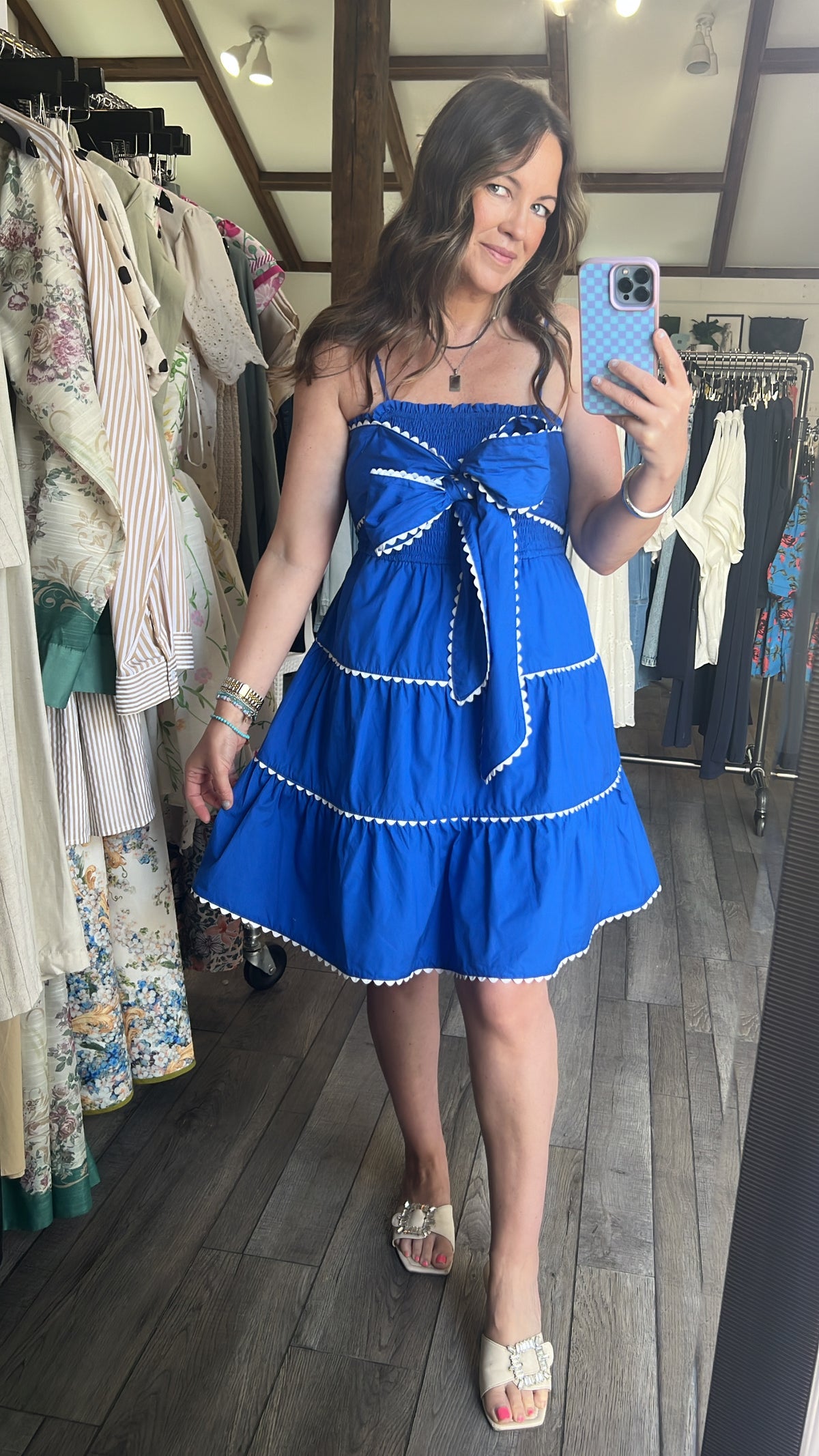 Royal Ric Rac Trim Bow Front Dress