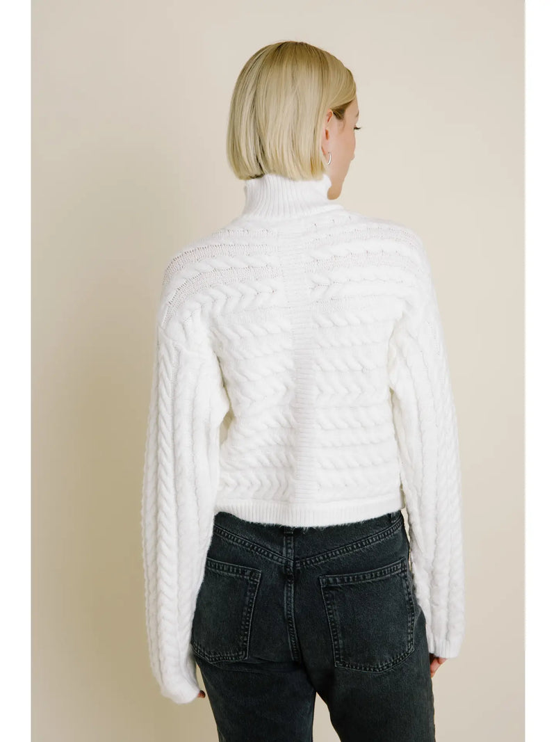 Ivory Cross Turtleneck Sweater