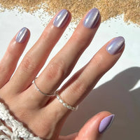 Mermaid's Tail Press-On Nails | Short Oval Purple Iridiscent