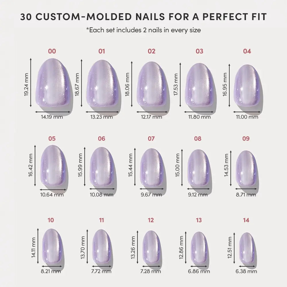 Mermaid's Tail Press-On Nails | Short Oval Purple Iridiscent